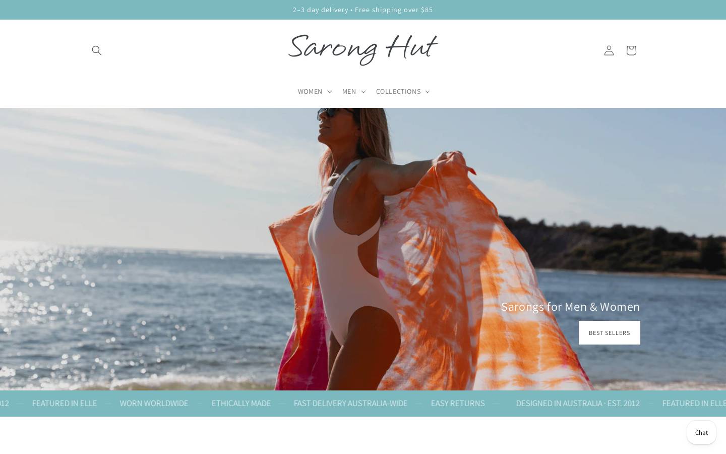 Saronghut homepage screenshot