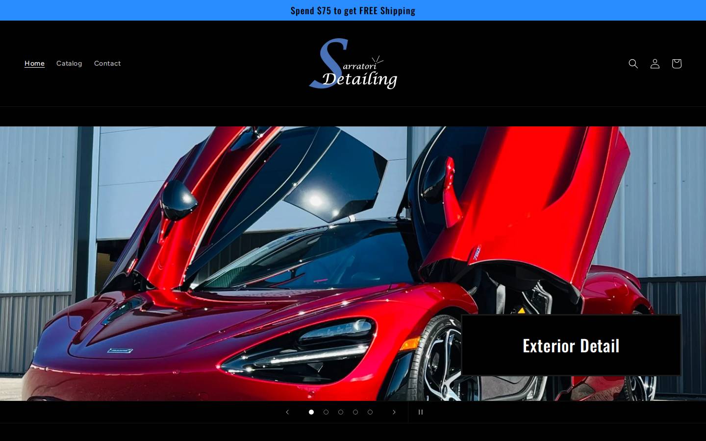 sarratoridetailing.com homepage screenshot
