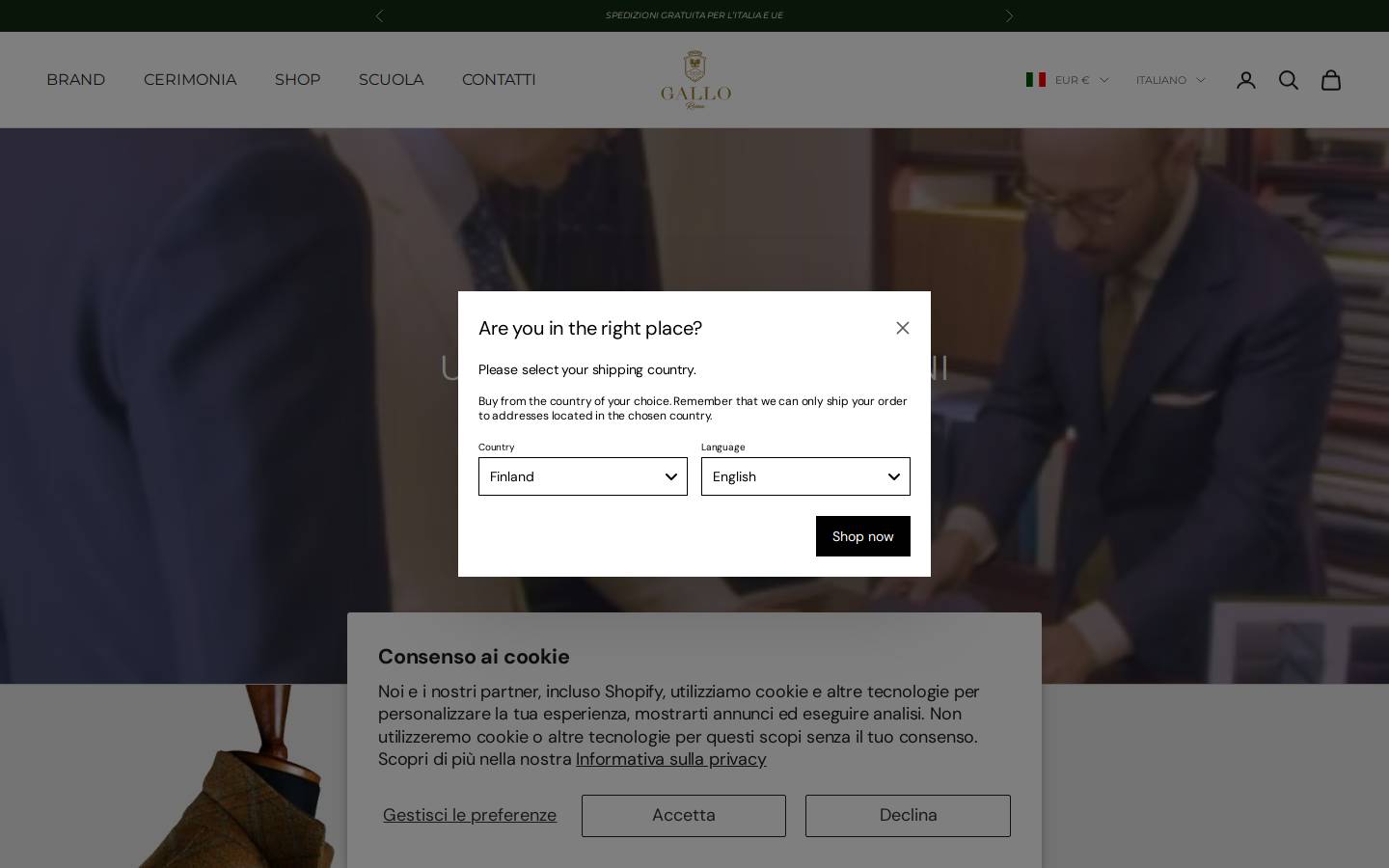 sartoriagallo.com homepage screenshot