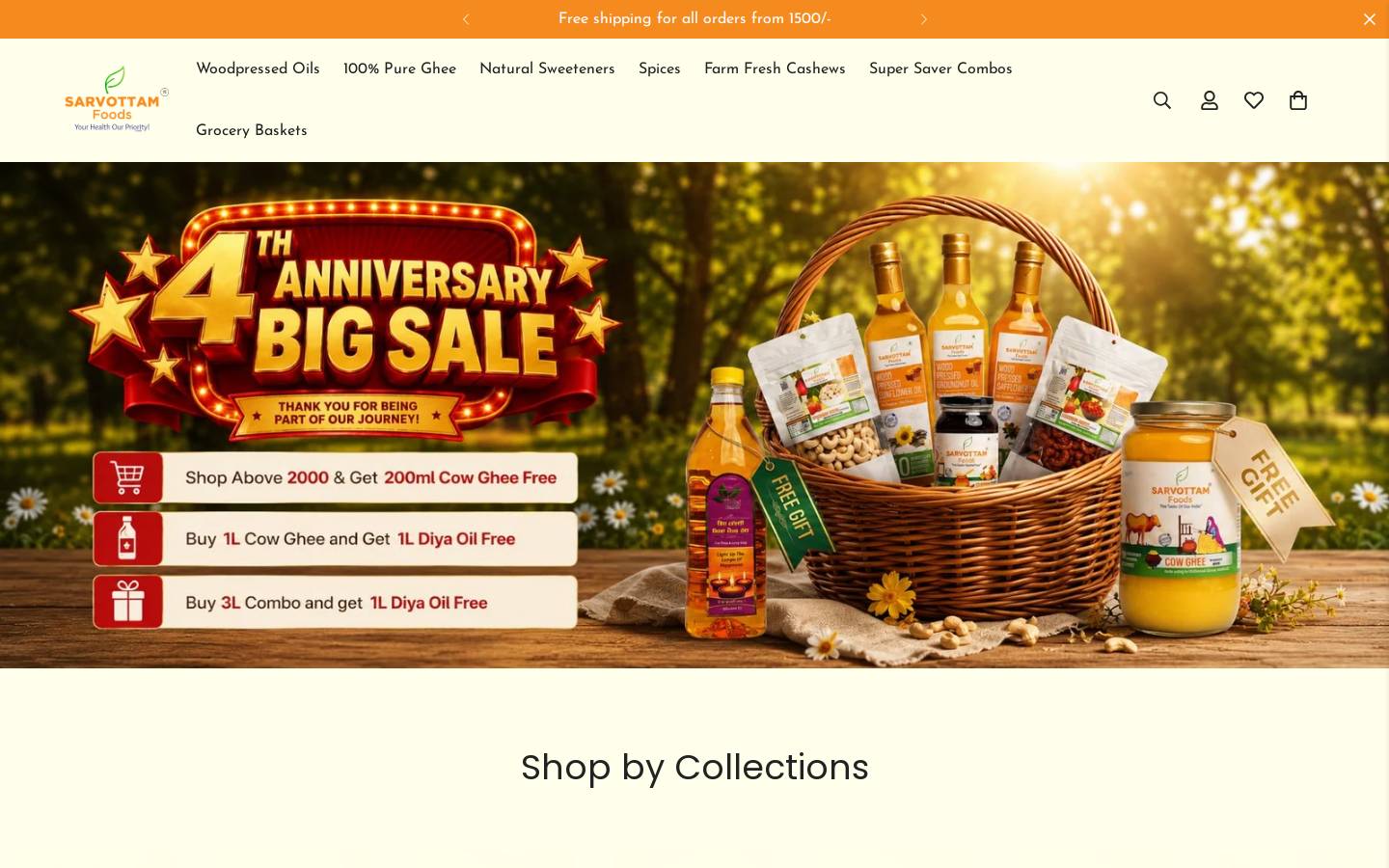 sarvottamfoods.co.in homepage screenshot