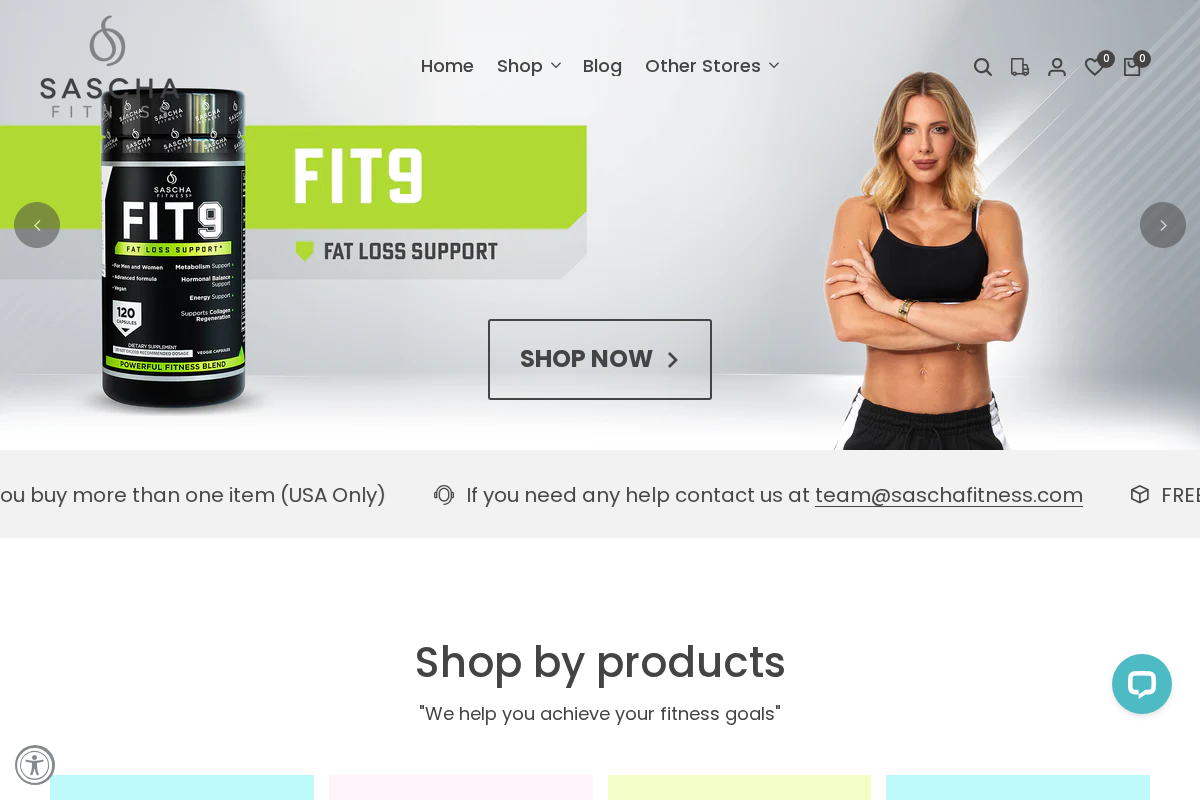 SaschaFitness homepage screenshot