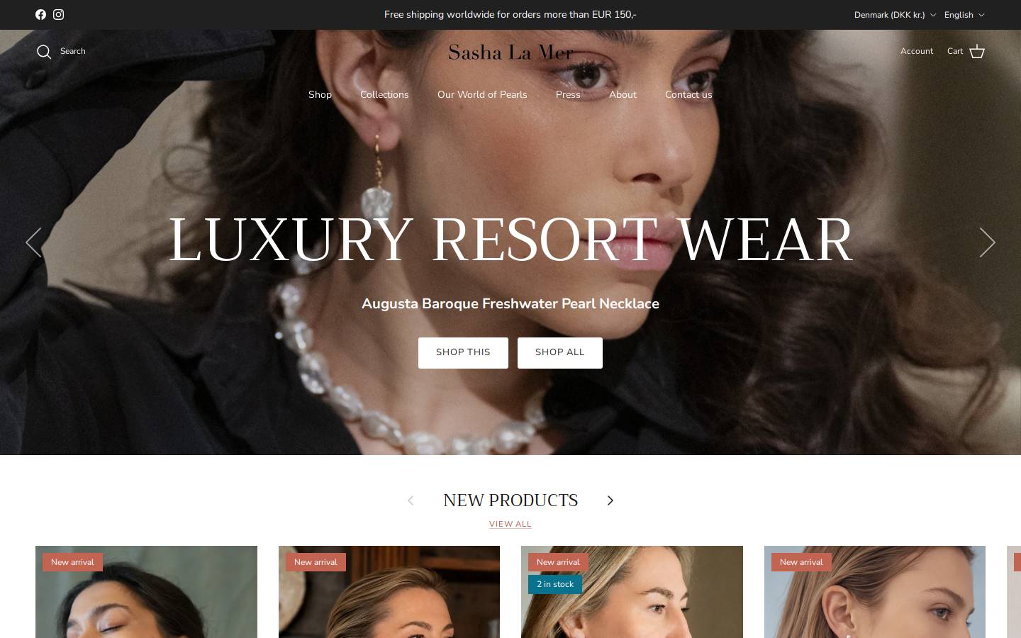 sasha-la-mer.dk homepage screenshot