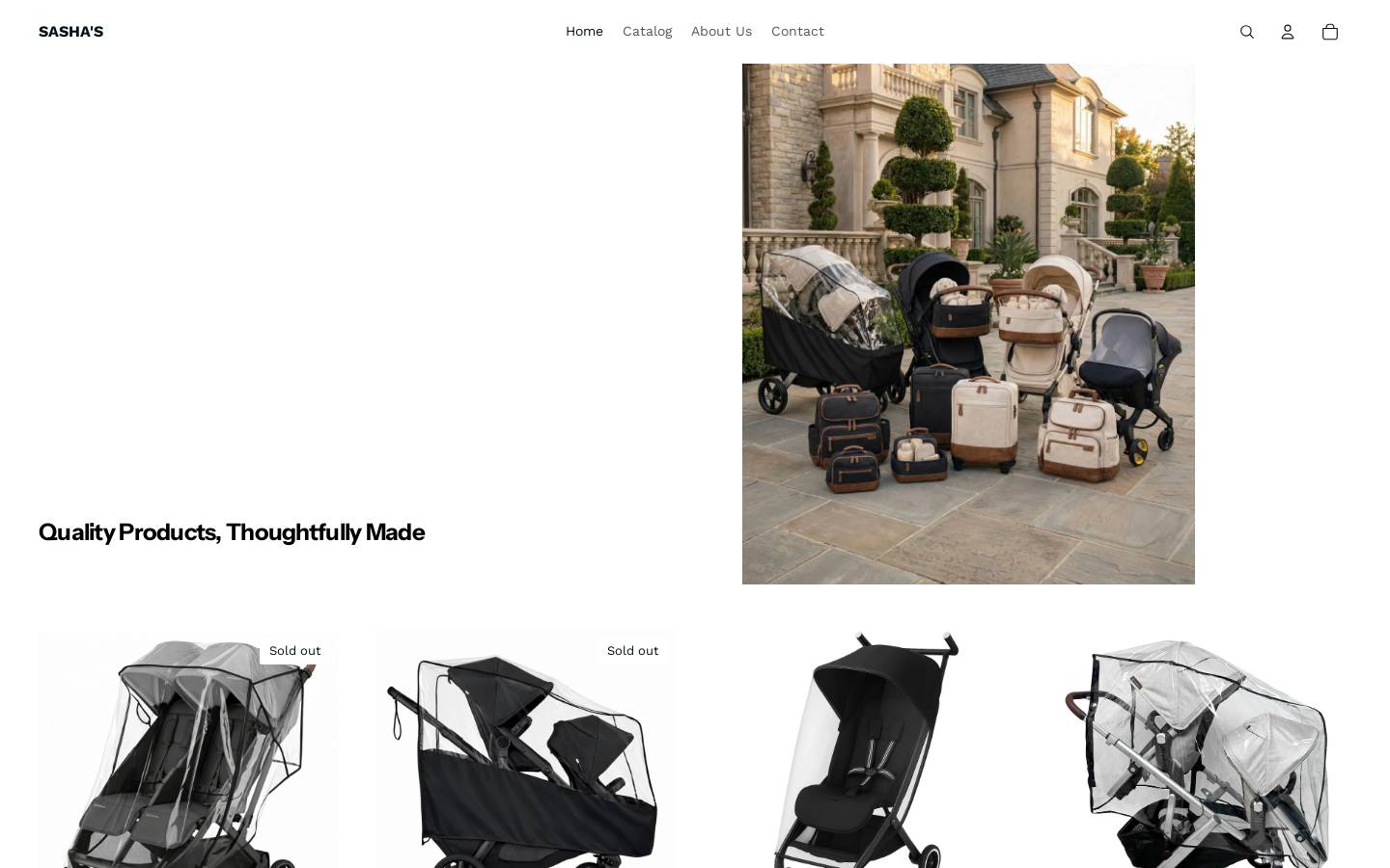 sashasbaby.com homepage screenshot