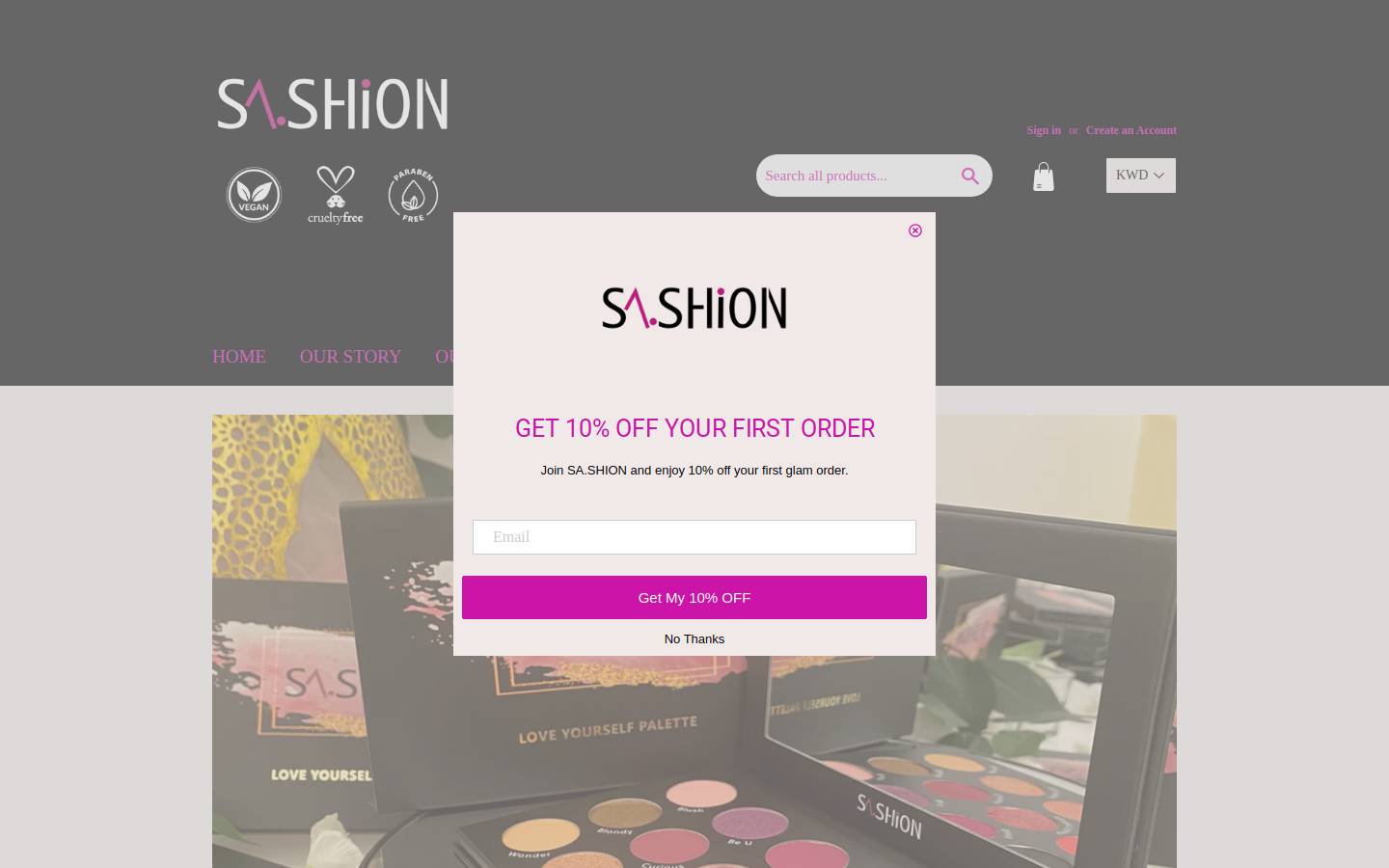 sashionme.com homepage screenshot