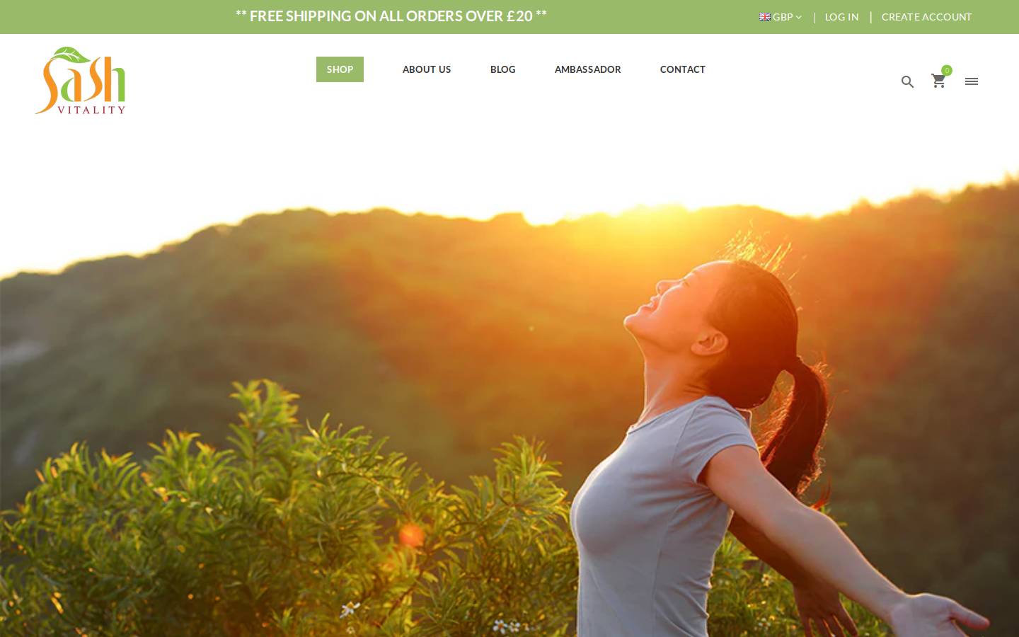 sashvitality homepage screenshot