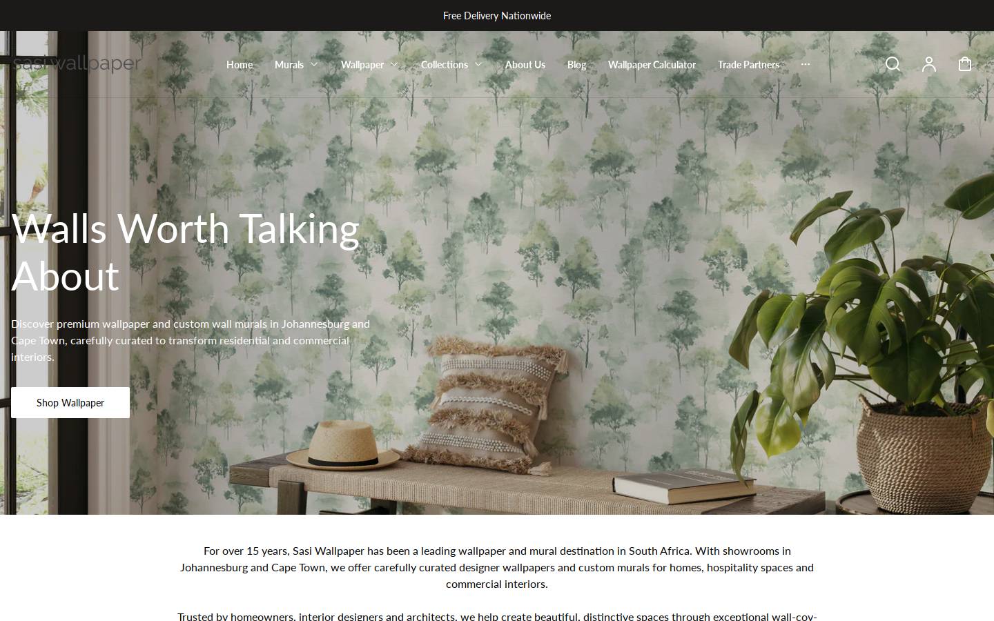 sasiwallpaper.co.za homepage screenshot