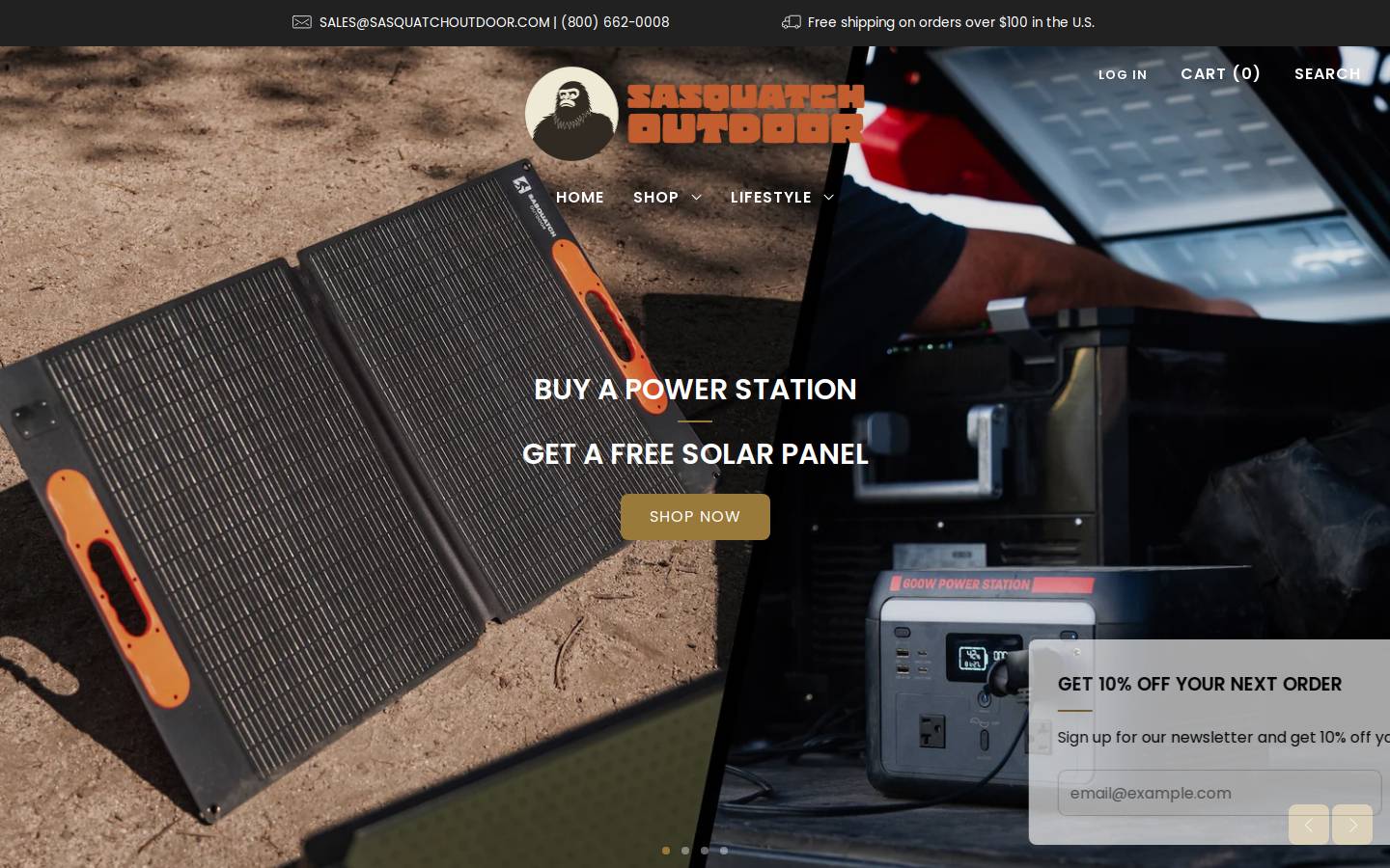 sasquatchoutdoor.com homepage screenshot