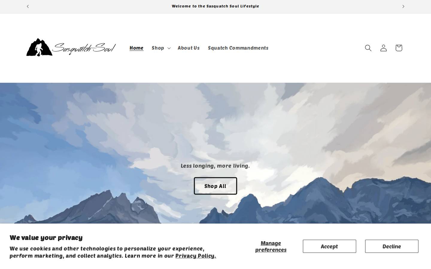 sasquatchsoul.com homepage screenshot
