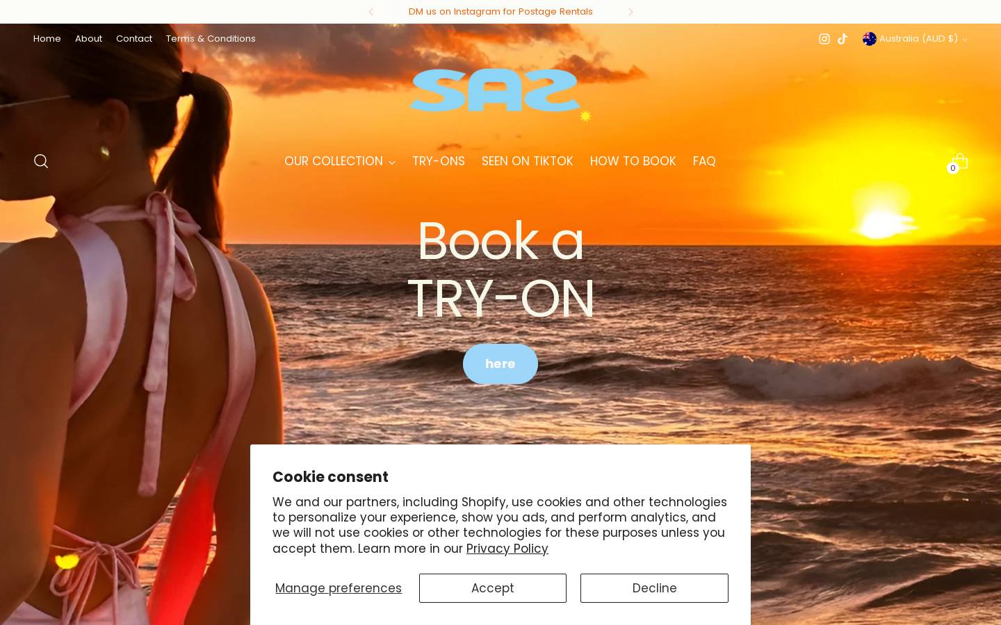 sasrentals.au homepage screenshot
