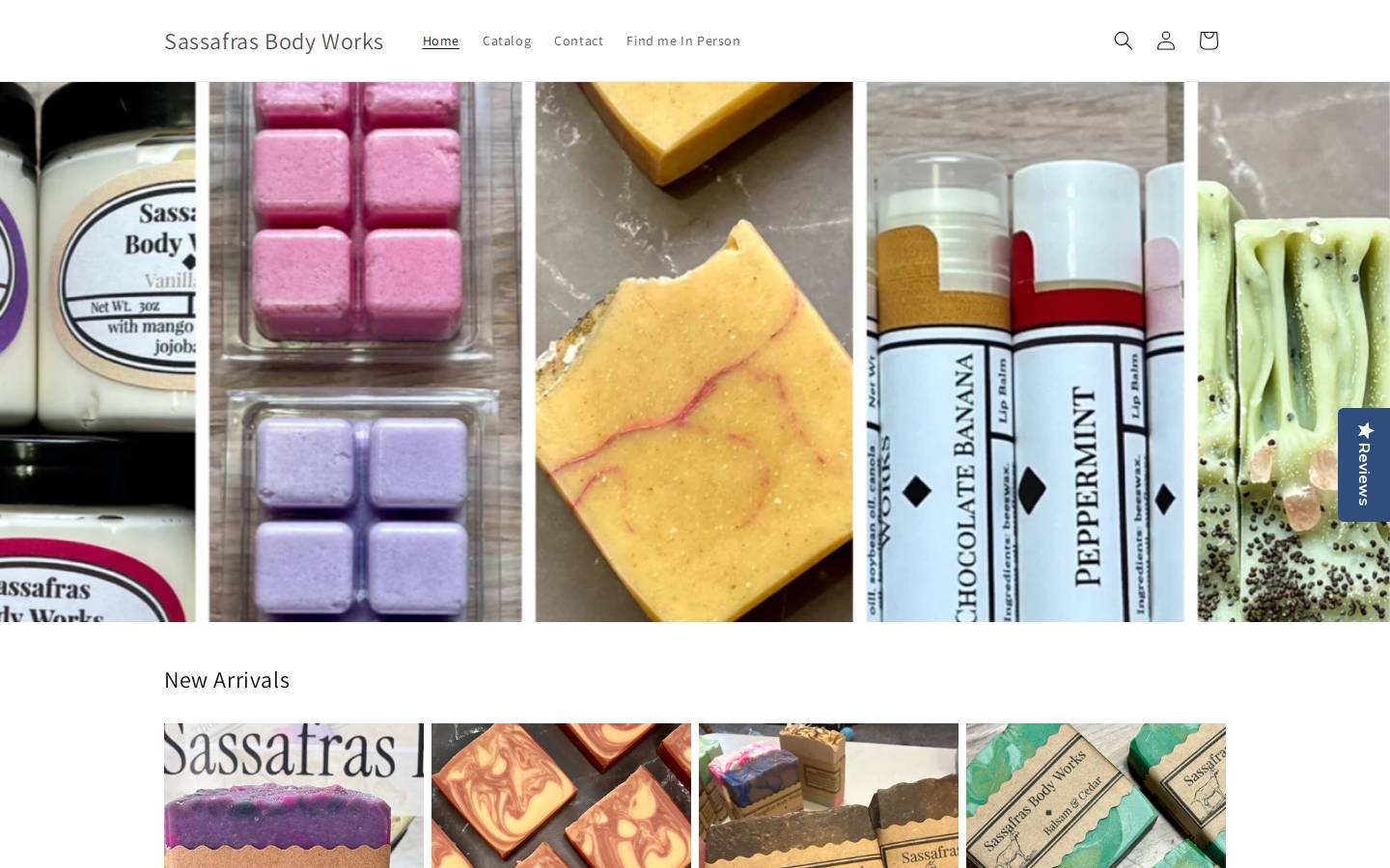 sassafrasbodyworks.com homepage screenshot