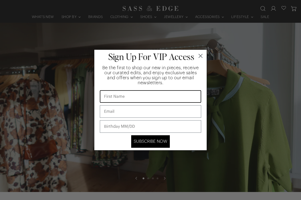 Sass & Edge homepage screenshot