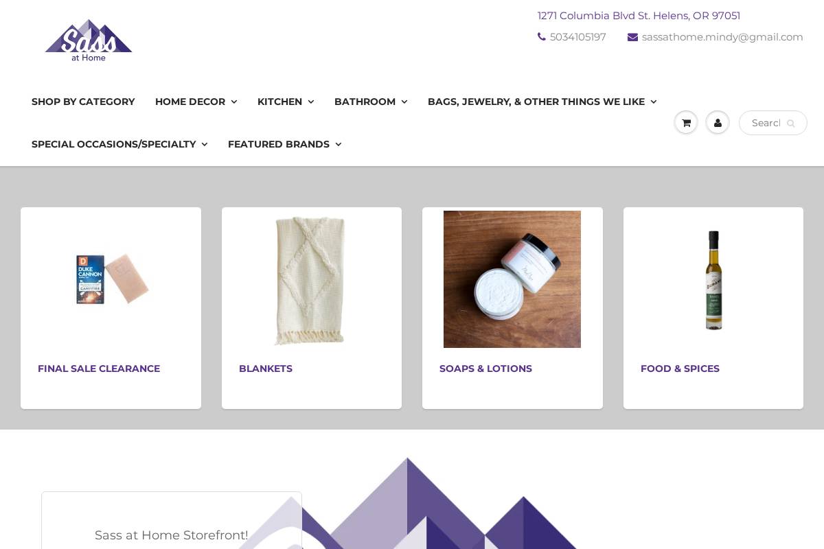 sassathome.com homepage screenshot