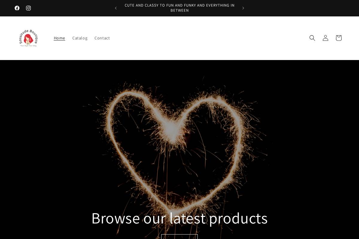 sassitudeboutique.com.au homepage screenshot