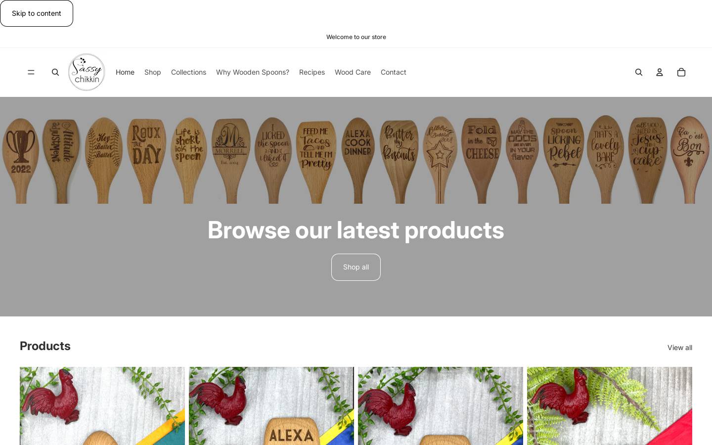 sassychikkin.com homepage screenshot