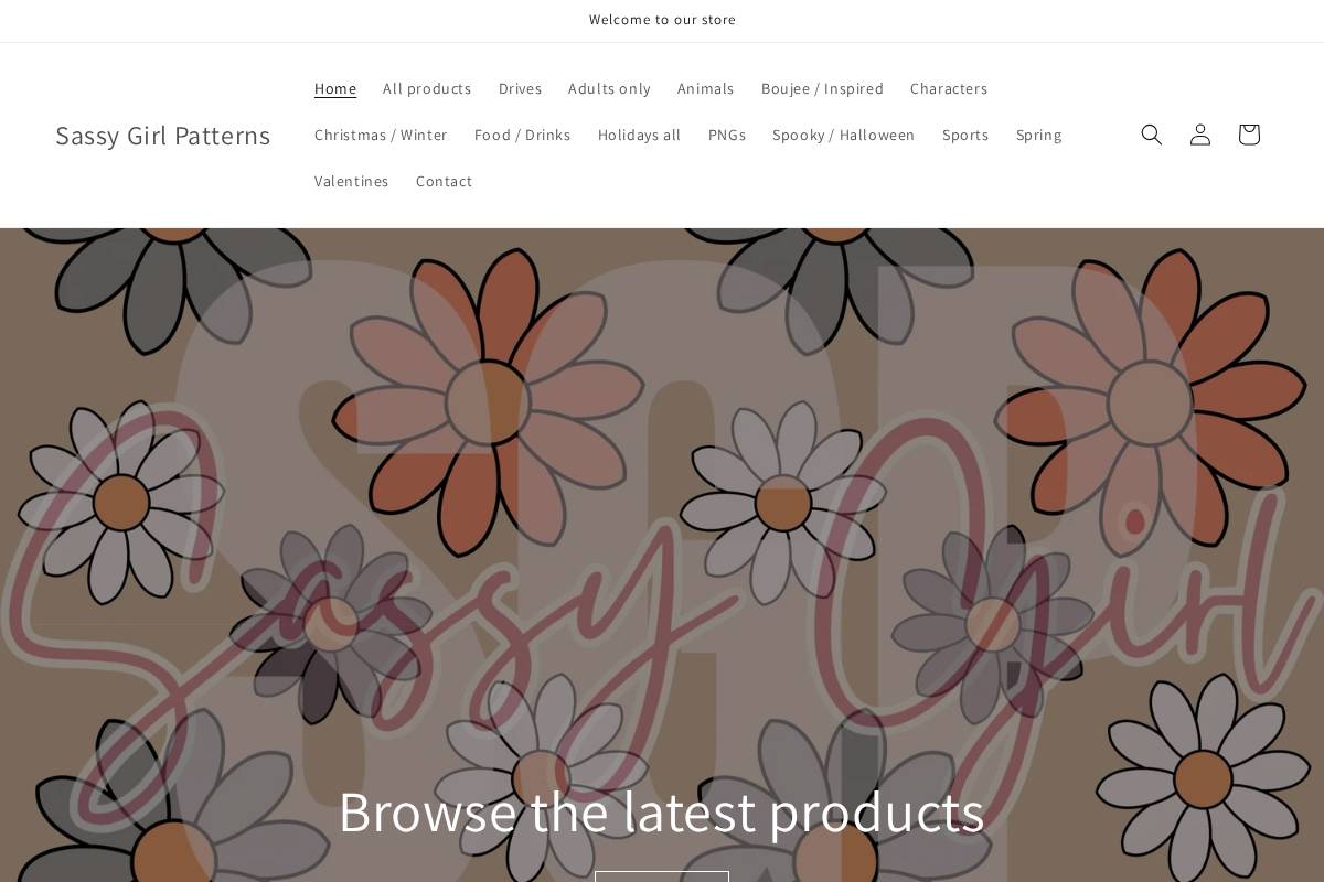 sassygirlpatterns.com homepage screenshot