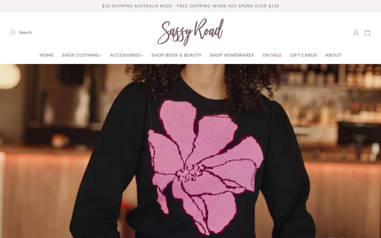 sassyroad.com.au homepage screenshot
