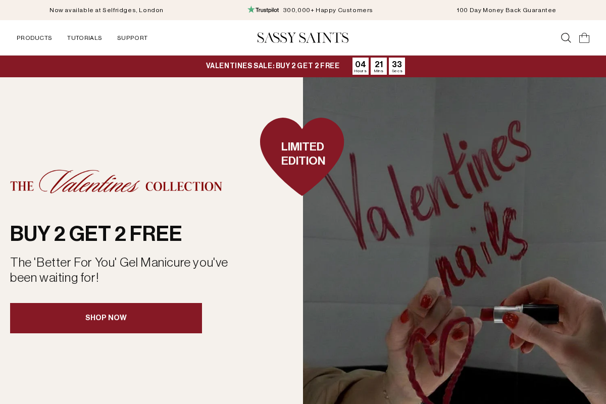 Sassy Saints homepage screenshot