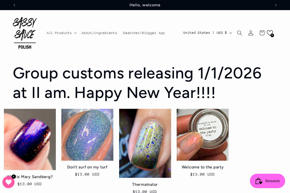 Sassy Sauce Polish homepage screenshot