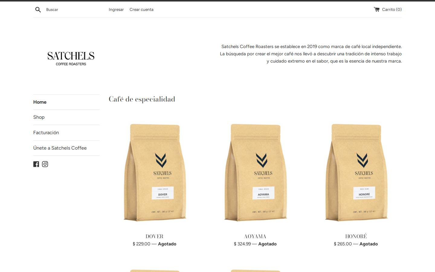 satchelscoffee.com homepage screenshot