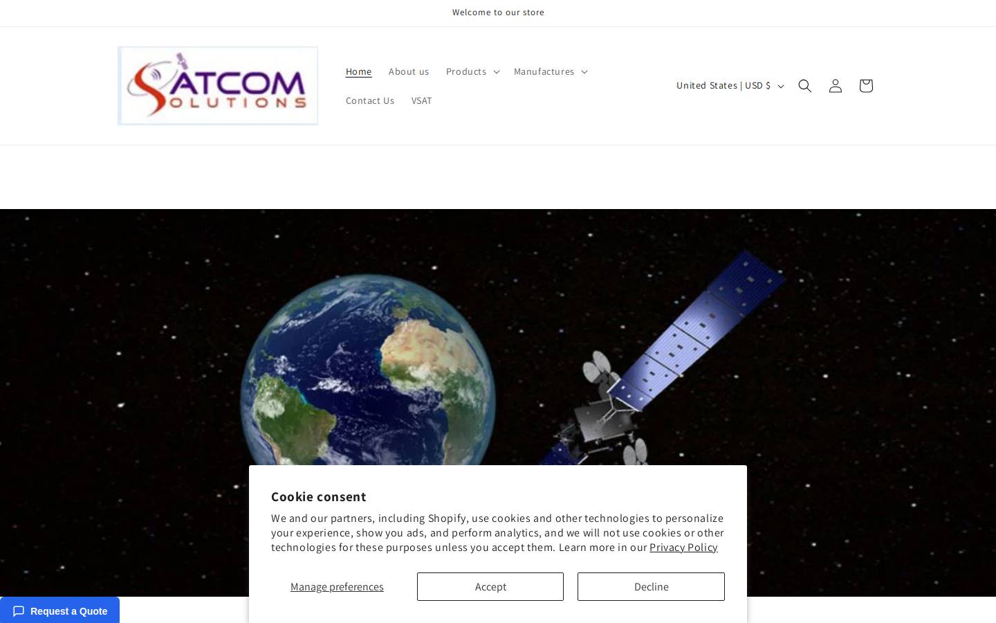 satcoms.com homepage screenshot