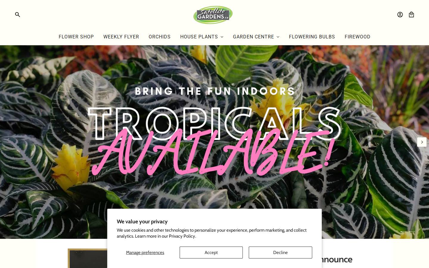 satellitegardencentre.ca homepage screenshot