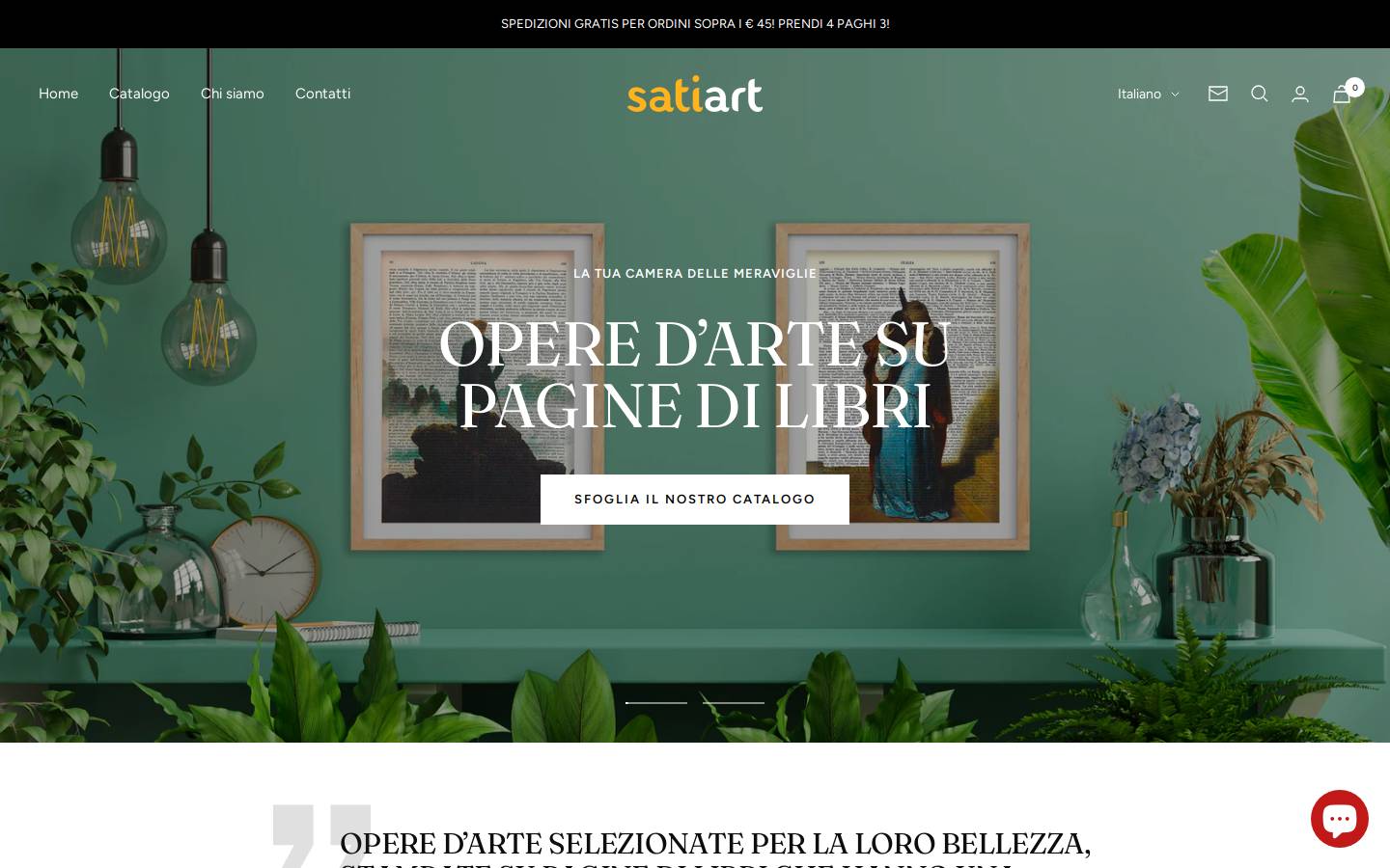 SatiArt homepage screenshot