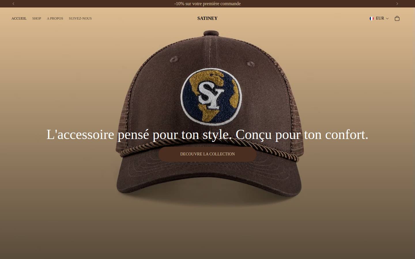Satiney homepage screenshot