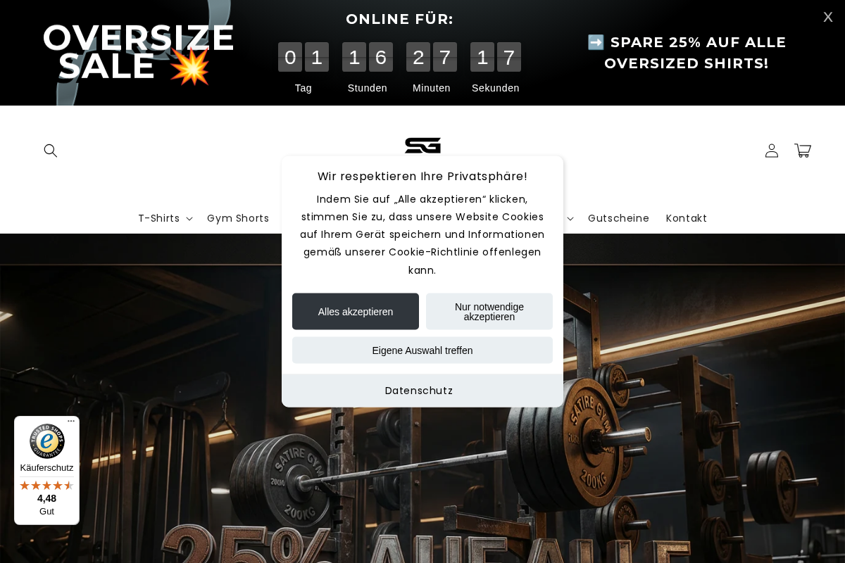 SATIRE GYM homepage screenshot