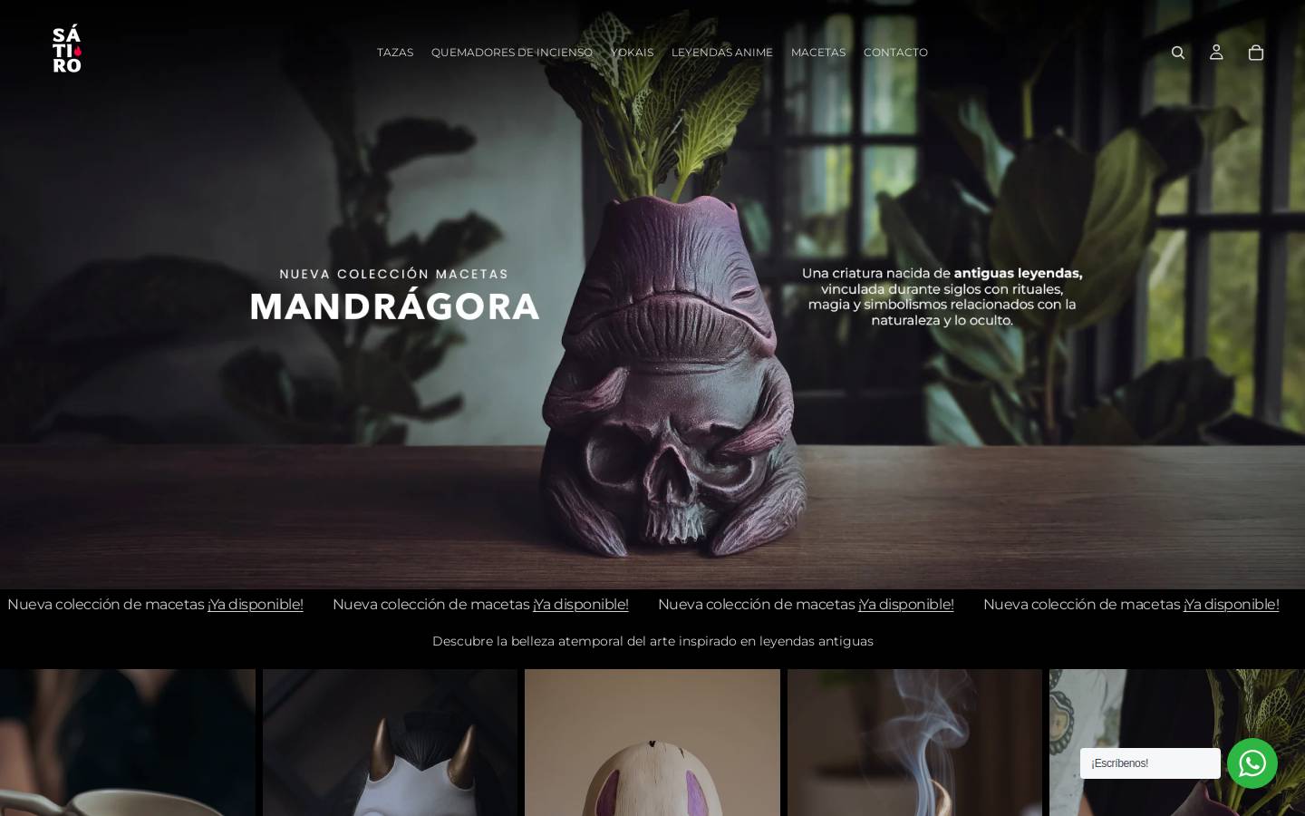 satiropottery.com homepage screenshot