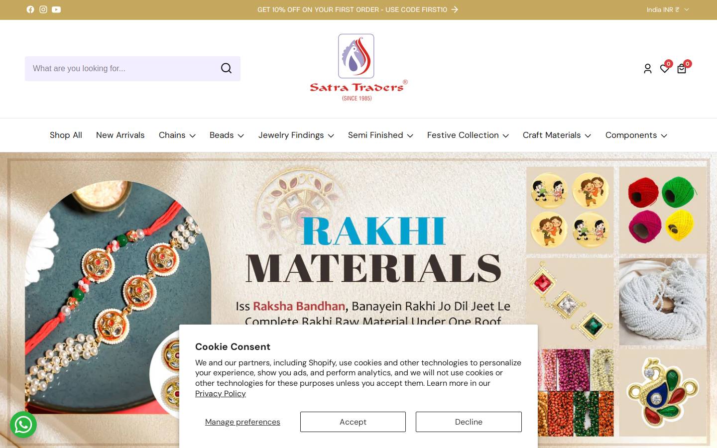 satratraders.co.in homepage screenshot