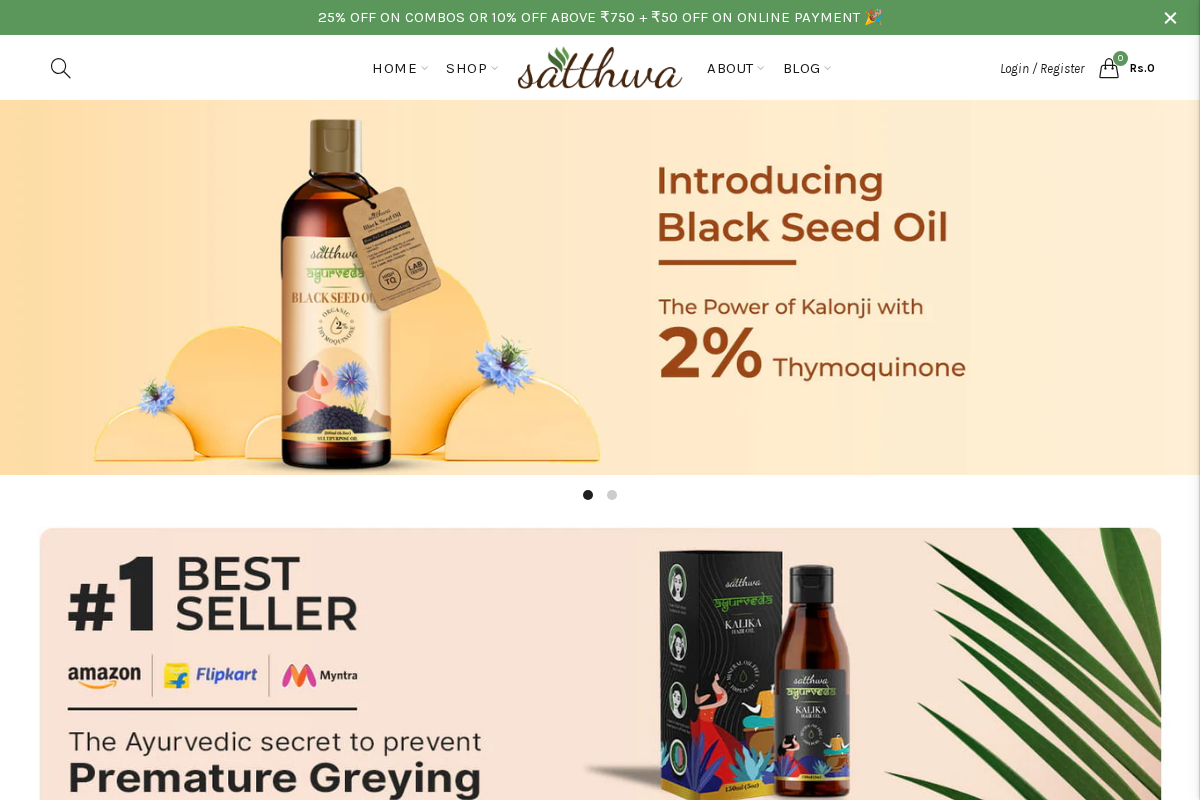 Satthwa homepage screenshot