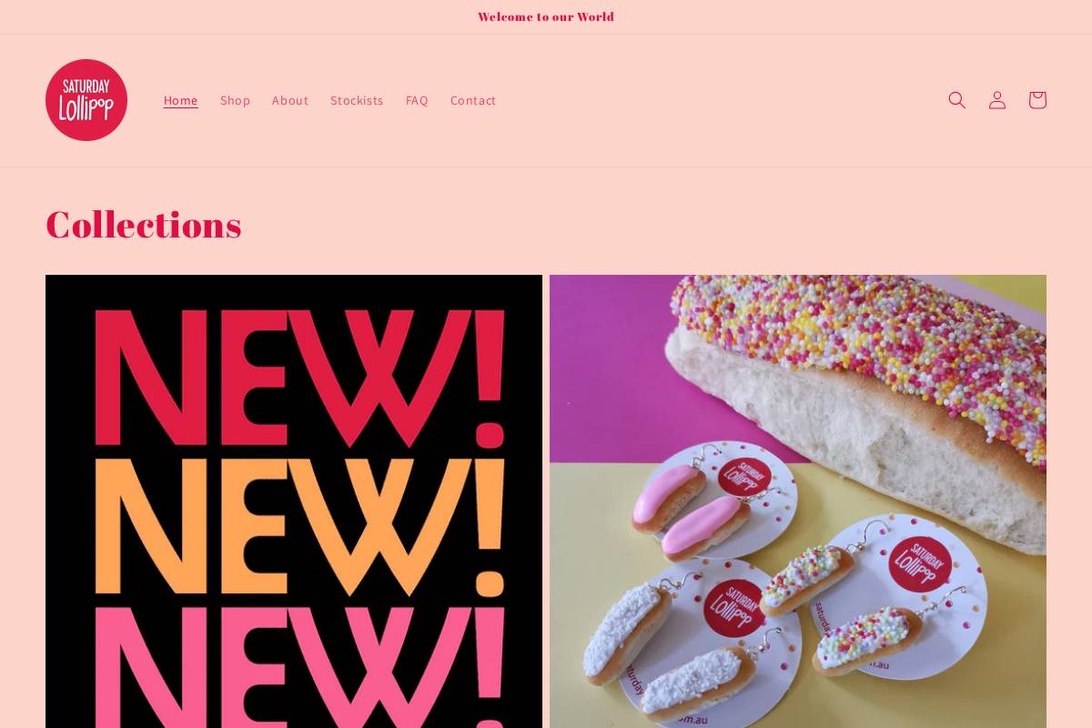 saturdaylollipop.com.au homepage screenshot