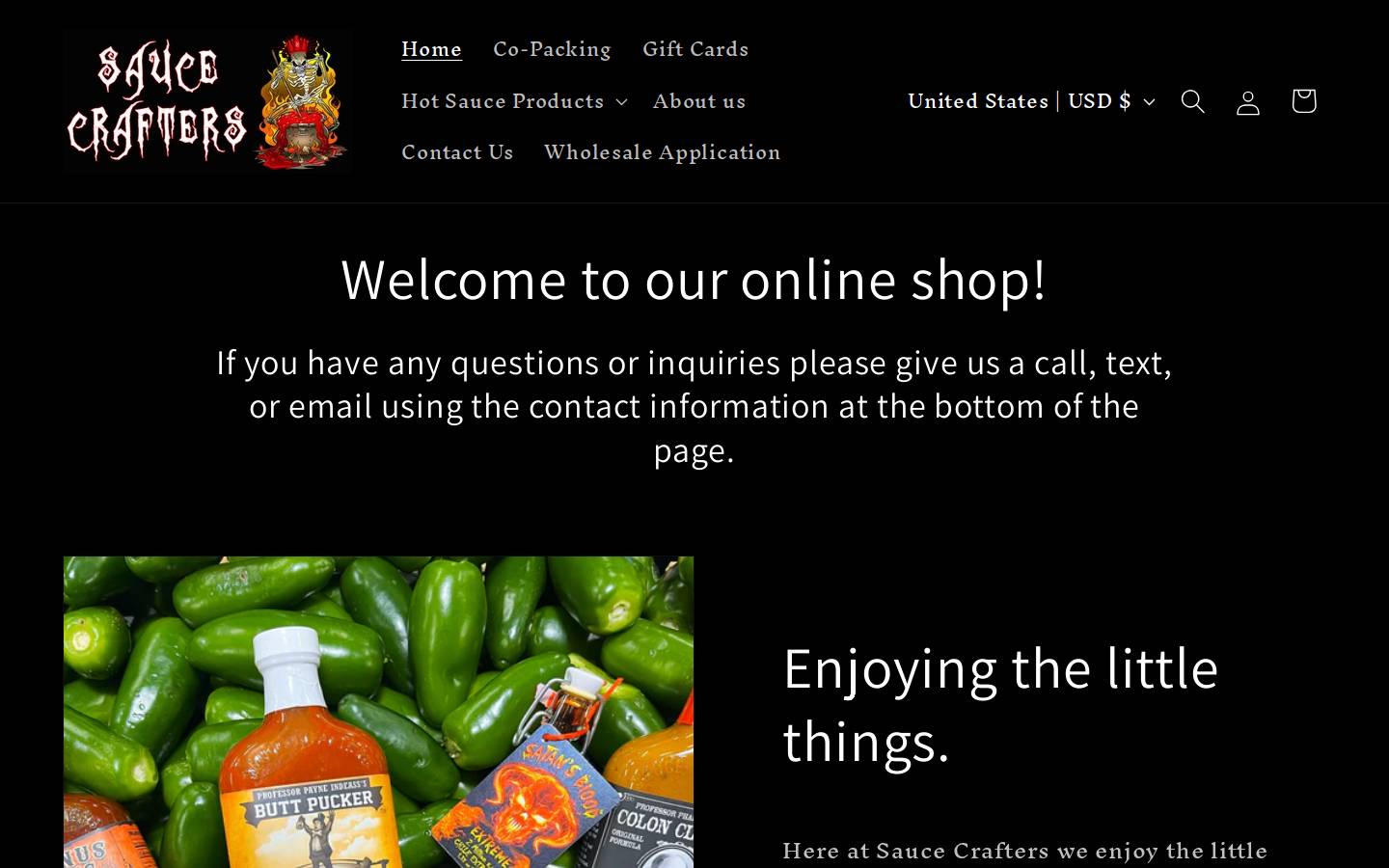saucecraftersinc.com homepage screenshot