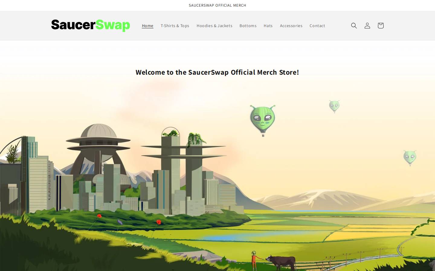 saucerswap.shop homepage screenshot