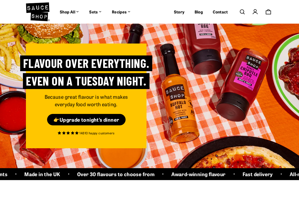 Sauce Shop® homepage screenshot