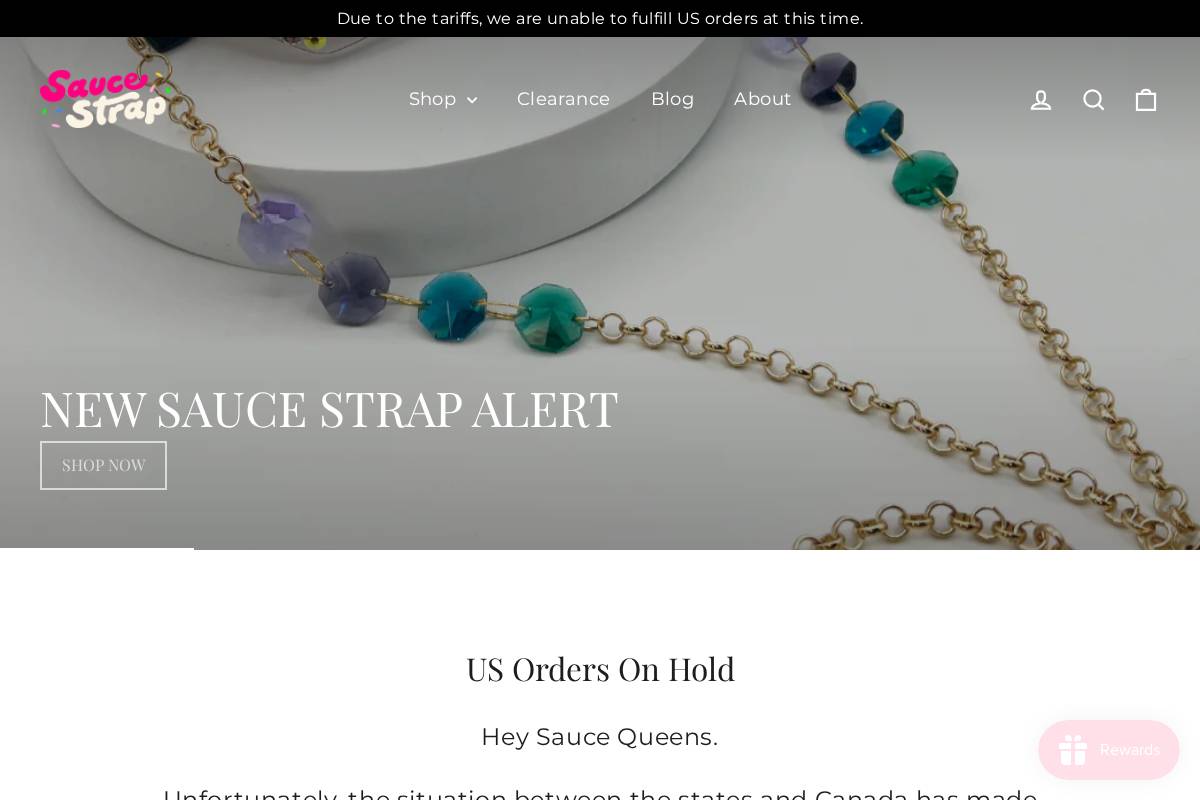Sauce Strap homepage screenshot