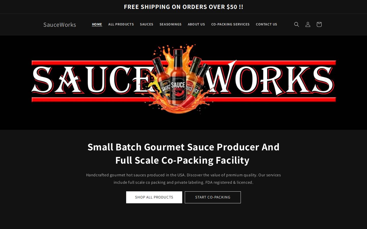 sauceworksco.com homepage screenshot