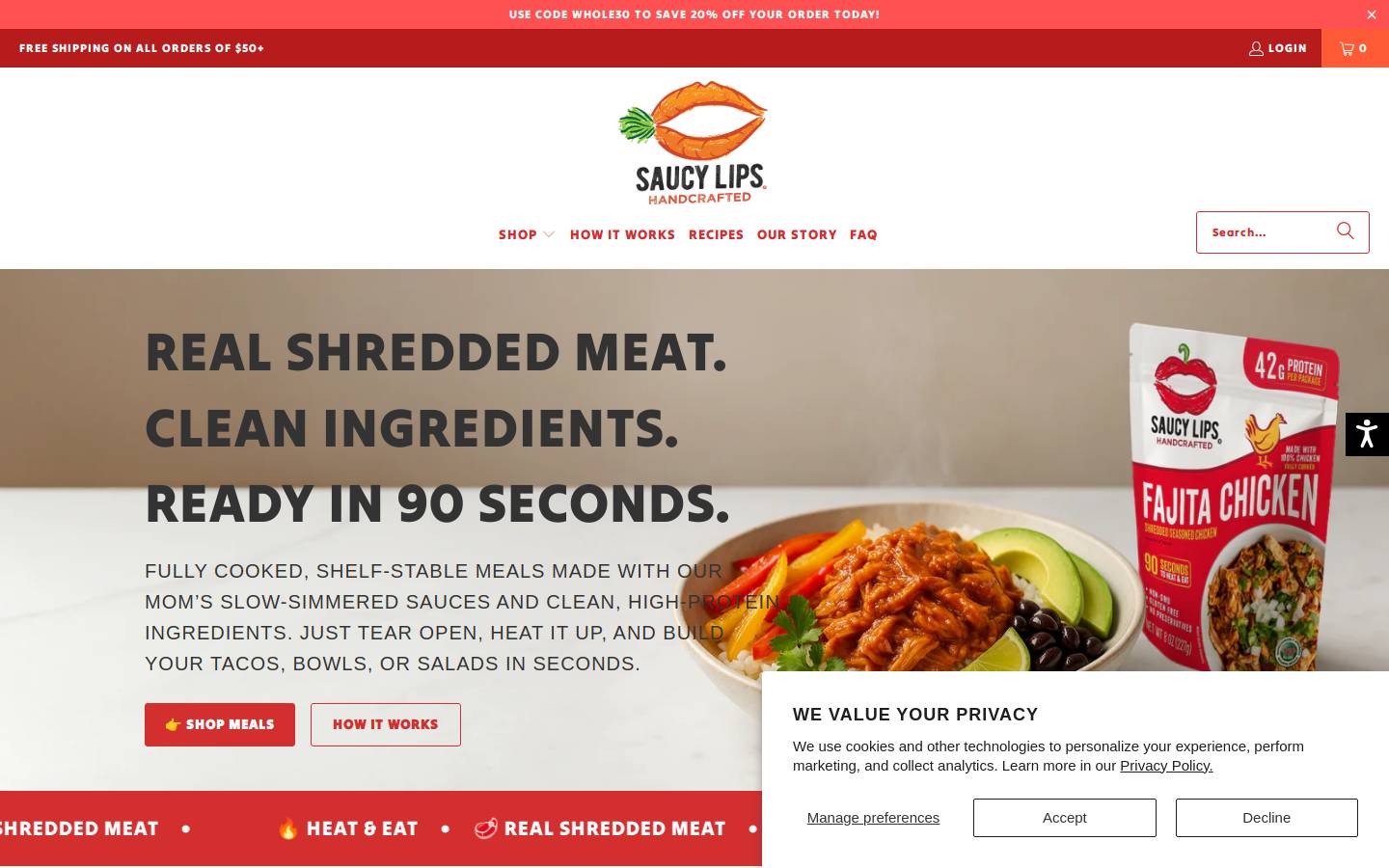 saucylips.com homepage screenshot