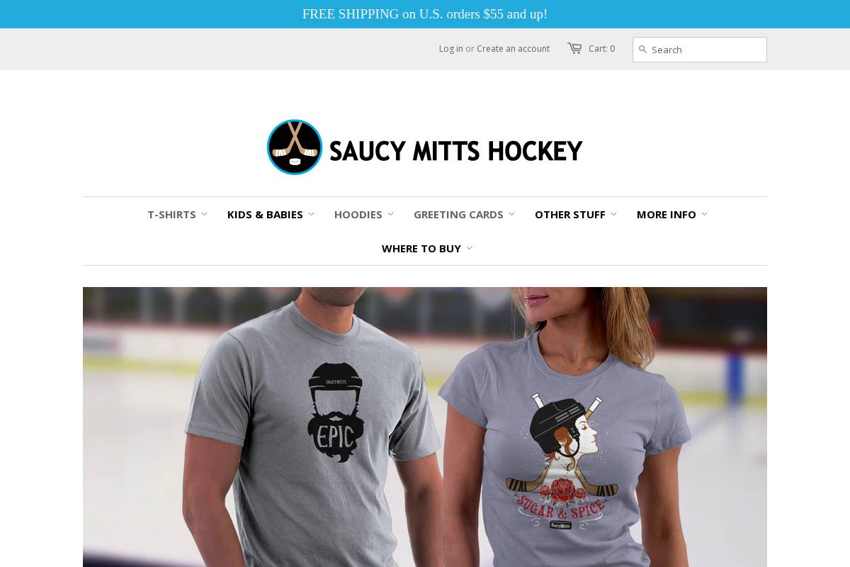 saucymitts.com homepage screenshot