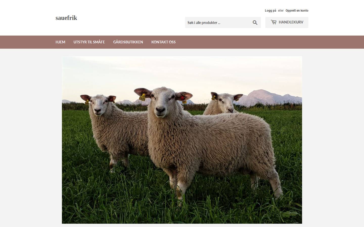 sauefrik.no homepage screenshot