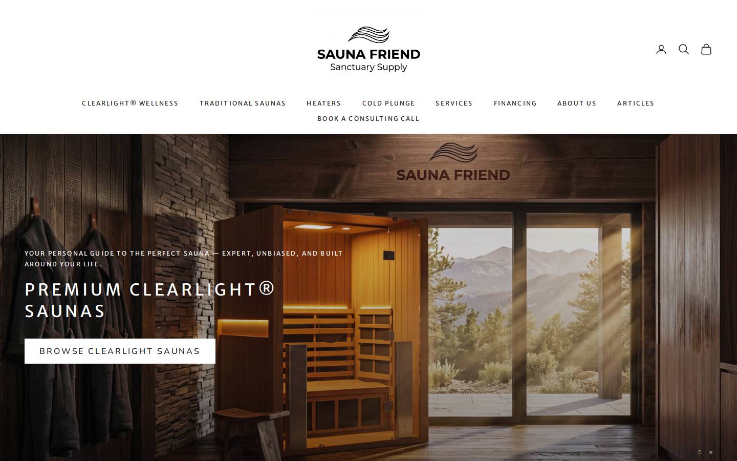 Sauna Friend Sanctuary Supply homepage screenshot