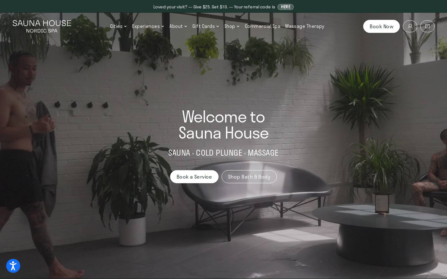 saunahouse.com homepage screenshot