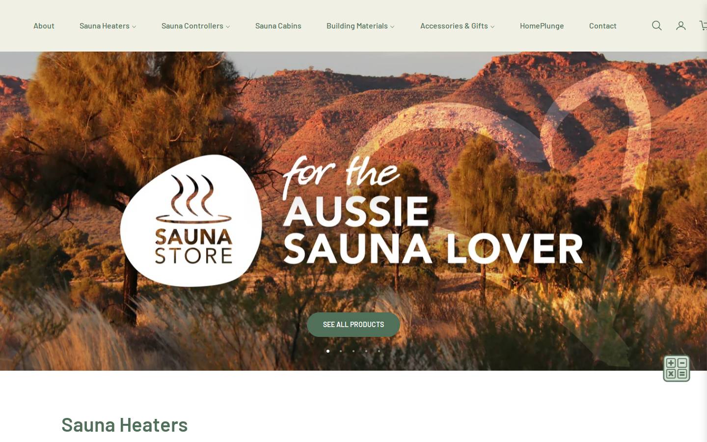 saunastore.com.au homepage screenshot