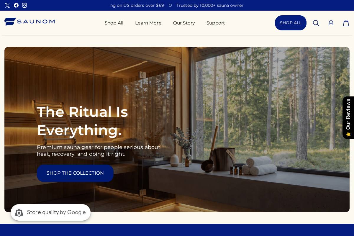 Saunom homepage screenshot