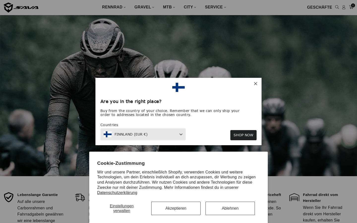 sava-bicycles.de homepage screenshot