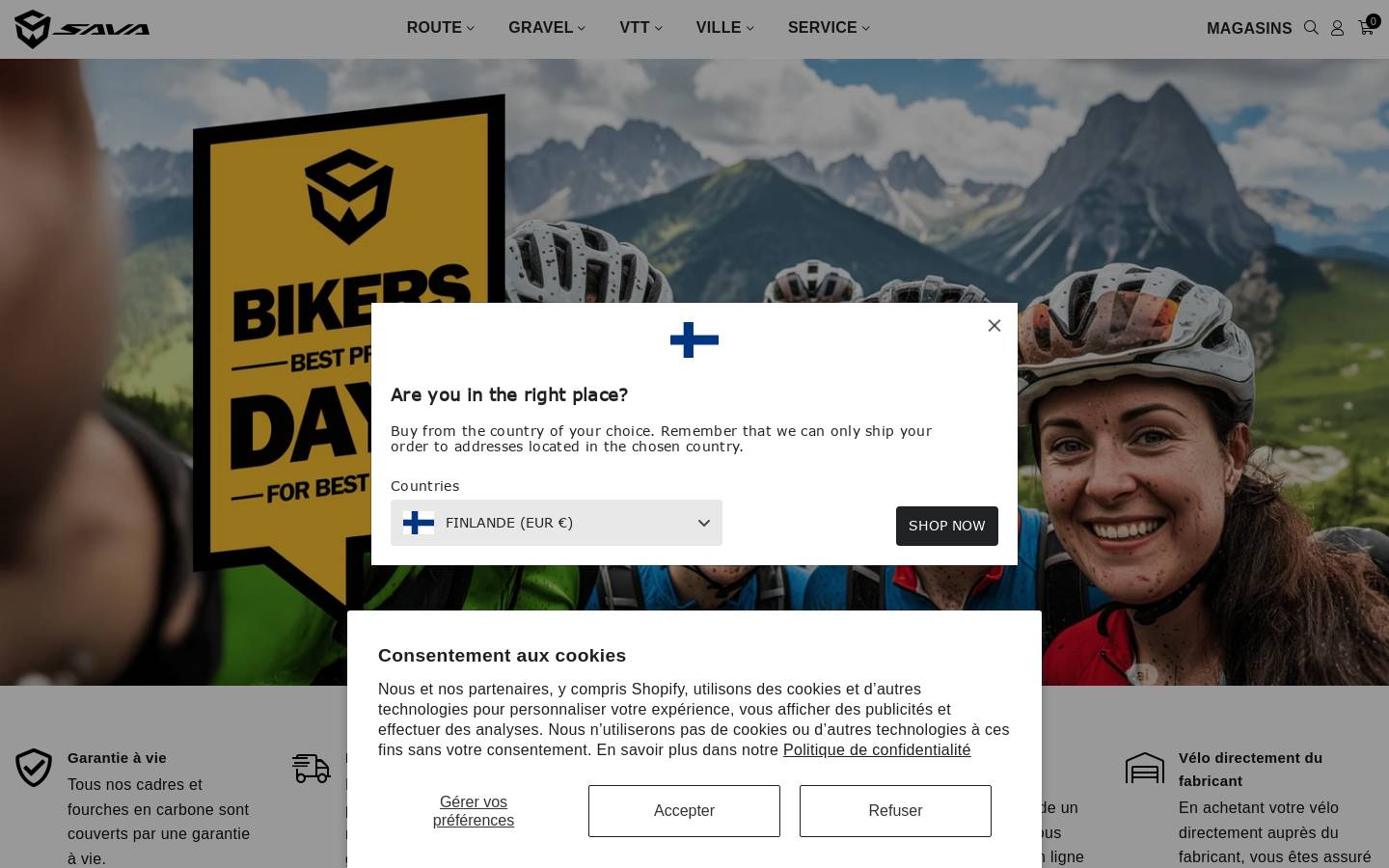 sava-bicycles.fr homepage screenshot