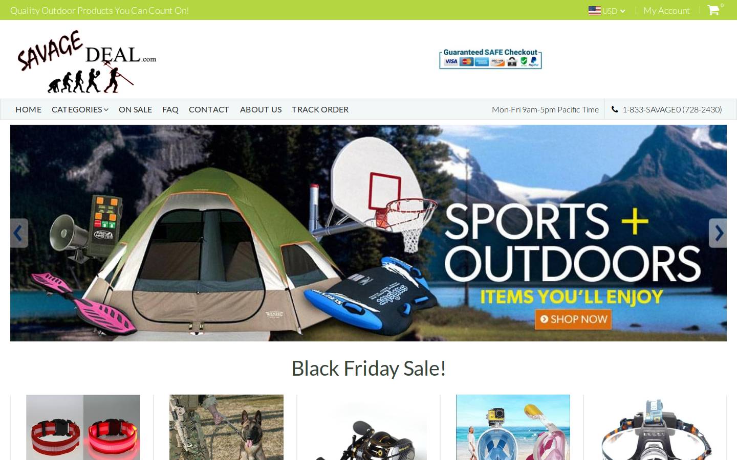 savagedeal.com homepage screenshot