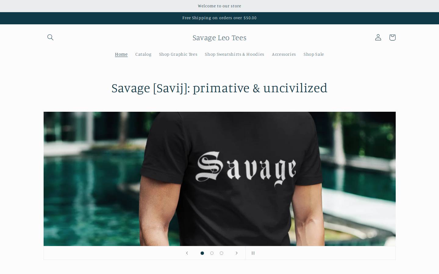 savageleotees.com homepage screenshot