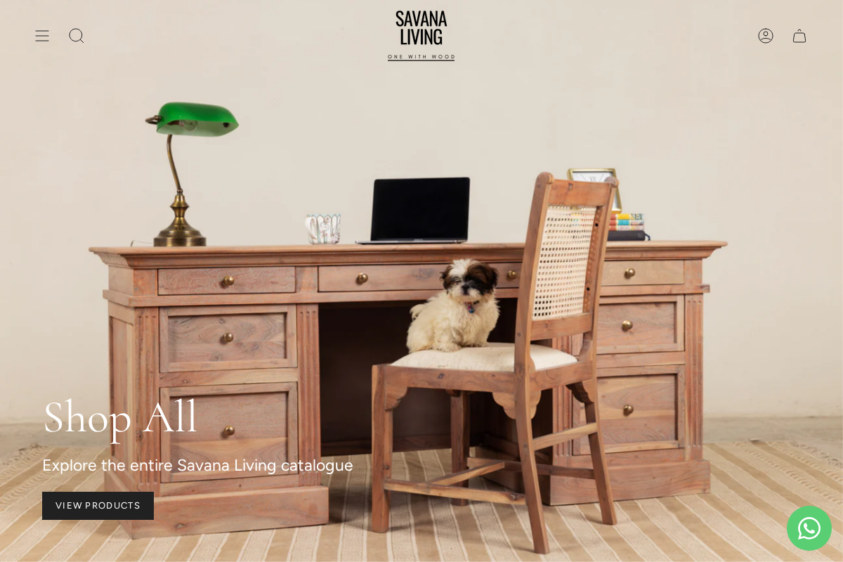 Savana Living - One With Wood homepage screenshot