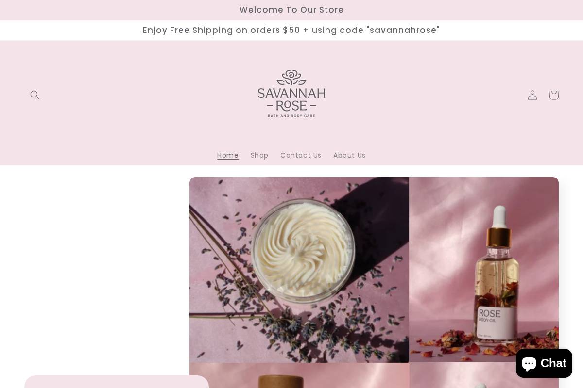 savannahrosesoap.com homepage screenshot